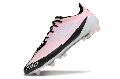Men's Adidas F50 Elite FG Firm Ground Low-Tops Football Boots - Pink/White/Black