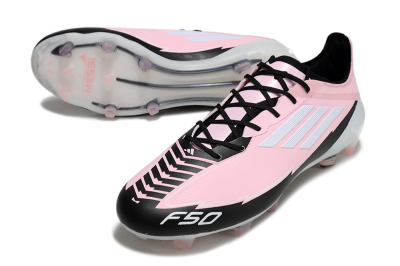 Men's Adidas F50 Elite FG Firm Ground Low-Tops Football Boots - Pink/White/Black