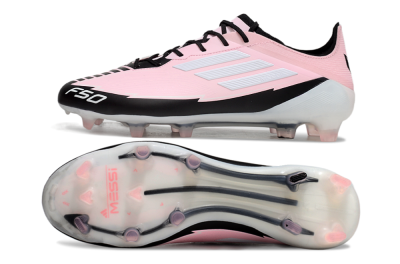 Men's Adidas F50 Elite FG Firm Ground Low-Tops Football Boots - Pink/White/Black