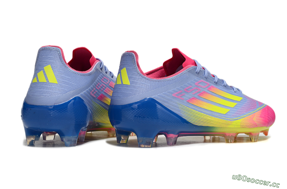 Men's Adidas F50 Elite FG Firm Ground Low-Tops Football Boots - Blue/Pink/Yellow 6