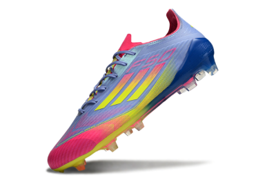 Men's Adidas F50 Elite FG Firm Ground Low-Tops Football Boots - Blue/Pink/Yellow