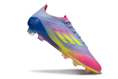 Men's Adidas F50 Elite FG Firm Ground Low-Tops Football Boots - Blue/Pink/Yellow