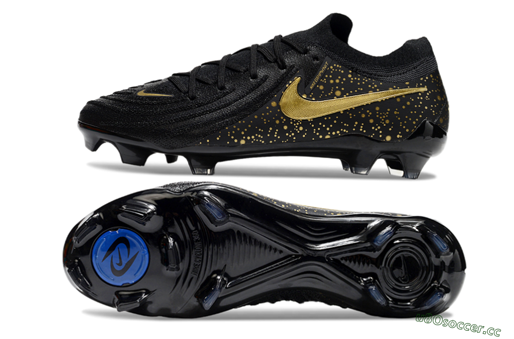 Men's Nike Phantom Luna Elite NU FG Firm Ground Low-Tops Football Boots - Black/Gold/Blue 1