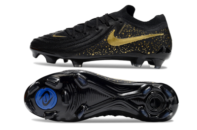 Men's Nike Phantom Luna Elite NU FG Firm Ground Low-Tops Football Boots - Black/Gold/Blue
