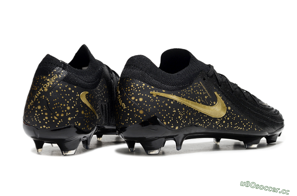 Men's Nike Phantom Luna Elite NU FG Firm Ground Low-Tops Football Boots - Black/Gold/Blue 6