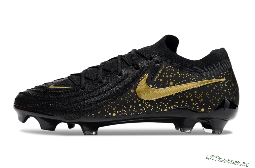 Men's Nike Phantom Luna Elite NU FG Firm Ground Low-Tops Football Boots - Black/Gold/Blue 0