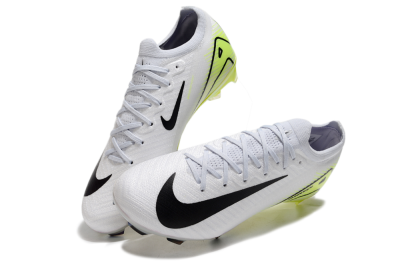 Unisex Nike Air Zoom Mercurial Vapor 16 Elite FG Firm Ground Low-Tops Football Boots - White/Black/Yellow