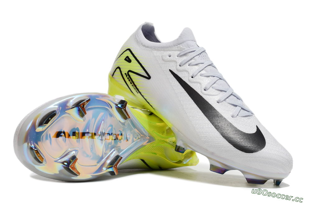 Unisex Nike Air Zoom Mercurial Vapor 16 Elite FG Firm Ground Low-Tops Football Boots - White/Black/Yellow 1