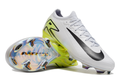 Unisex Nike Air Zoom Mercurial Vapor 16 Elite FG Firm Ground Low-Tops Football Boots - White/Black/Yellow
