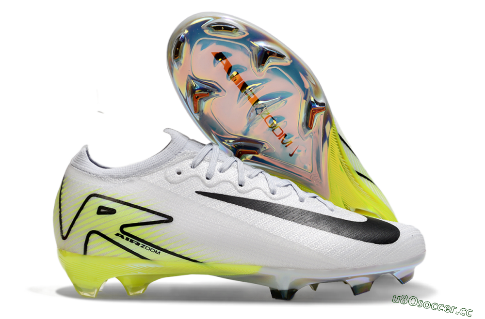 Unisex Nike Air Zoom Mercurial Vapor 16 Elite FG Firm Ground Low-Tops Football Boots - White/Black/Yellow 2