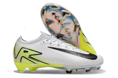 Unisex Nike Air Zoom Mercurial Vapor 16 Elite FG Firm Ground Low-Tops Football Boots - White/Black/Yellow
