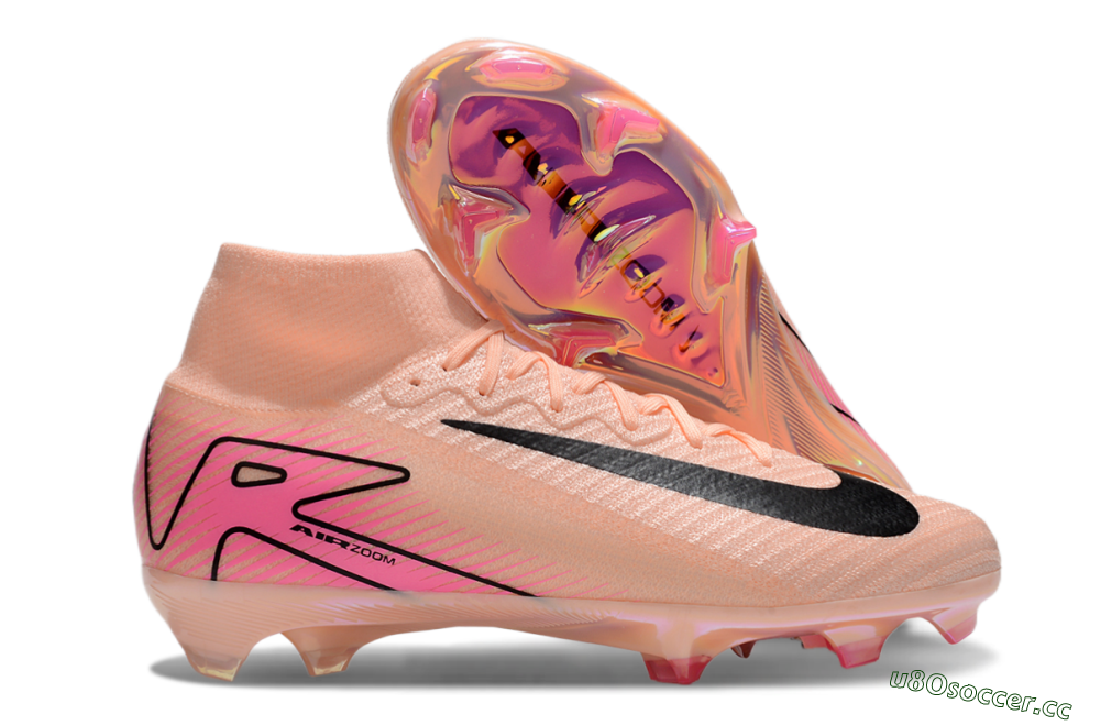 Unisex Nike Air Zoom Mercurial Superfly 10 Elite FG Firm Ground High-Tops Football Boots - Pink/Black 2