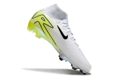 Unisex Nike Air Zoom Mercurial Superfly 10 Elite FG Firm Ground High-Tops Football Boots - White/Black/Yellow