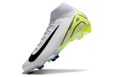 Unisex Nike Air Zoom Mercurial Superfly 10 Elite FG Firm Ground High-Tops Football Boots - White/Black/Yellow