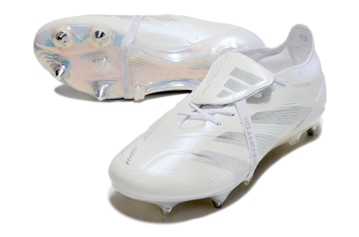 Men's Adidas Predator Elite 25 Foldover Tongue SG Soft Ground Low-Tops Football Boots - Beige/Silver/White