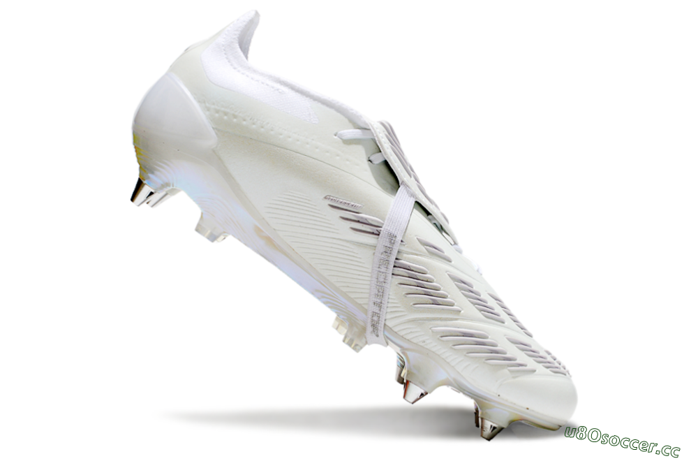 Men's Adidas Predator Elite 25 Foldover Tongue SG Soft Ground Low-Tops Football Boots - Beige/Silver/White 4