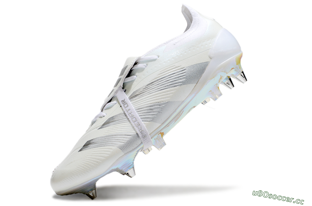 Men's Adidas Predator Elite 25 Foldover Tongue SG Soft Ground Low-Tops Football Boots - Beige/Silver/White 5