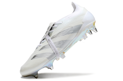 Men's Adidas Predator Elite 25 Foldover Tongue SG Soft Ground Low-Tops Football Boots - Beige/Silver/White