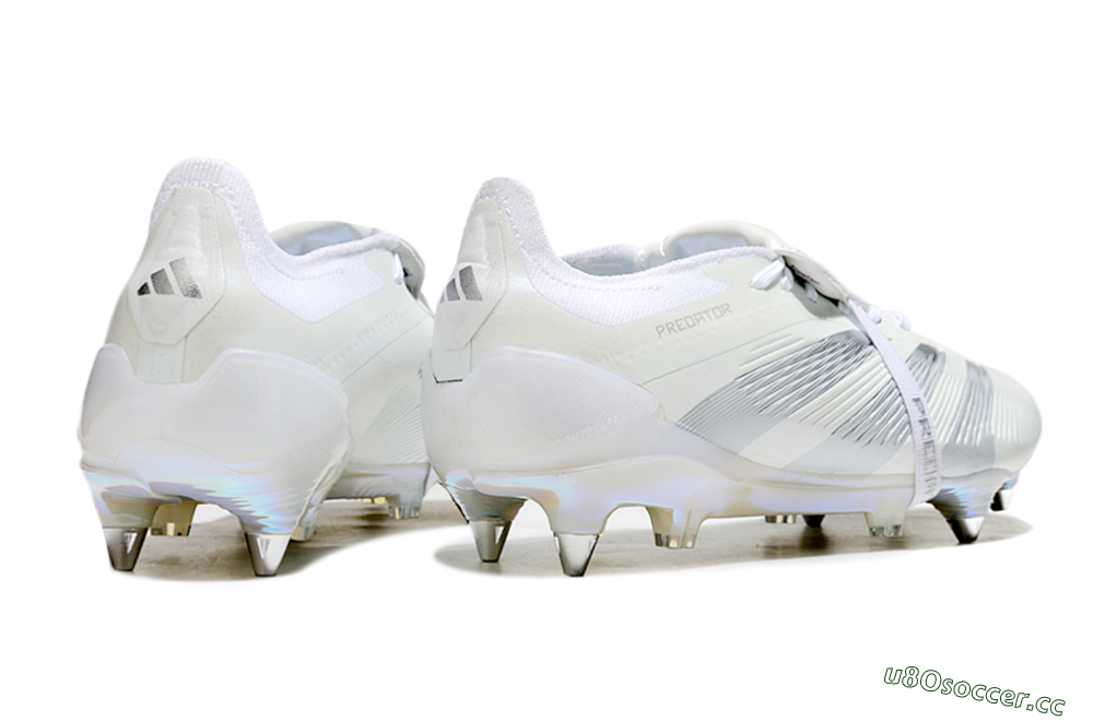 Men's Adidas Predator Elite 25 Foldover Tongue SG Soft Ground Low-Tops Football Boots - Beige/Silver/White 6