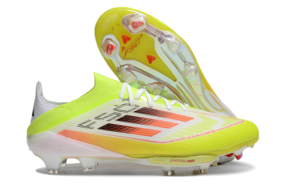 Men's Adidas F50+ Elite Lightstrike FG Firm Ground Low-Tops Football Boots - Yellow/White/Black