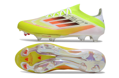 Men's Adidas F50+ Elite Lightstrike FG Firm Ground Low-Tops Football Boots - Yellow/White/Black
