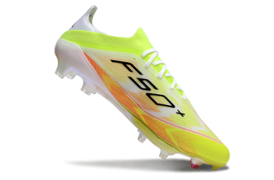 Men's Adidas F50+ Elite Lightstrike FG Firm Ground Low-Tops Football Boots - Yellow/White/Black