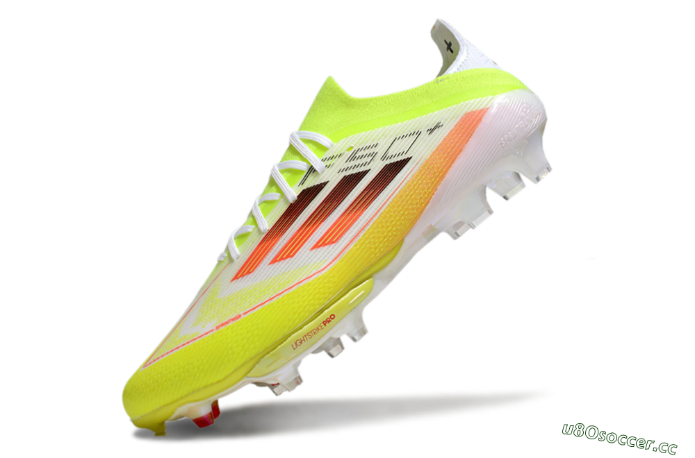 Men's Adidas F50+ Elite Lightstrike FG Firm Ground Low-Tops Football Boots - Yellow/White/Black 5