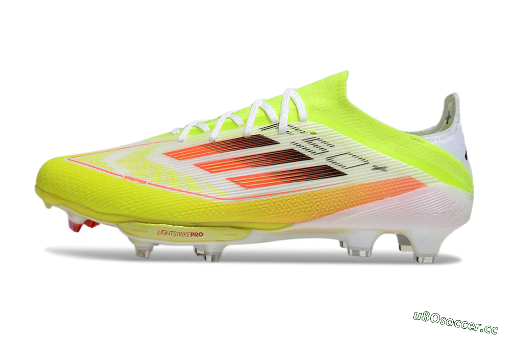 Men's Adidas F50+ Elite Lightstrike FG Firm Ground Low-Tops Football Boots - Yellow/White/Black 0