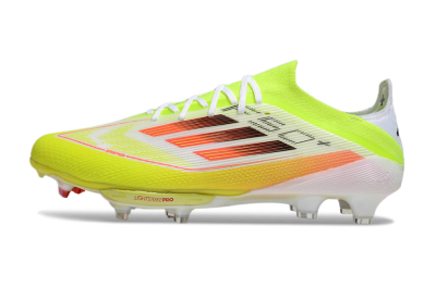 Men's Adidas F50+ Elite Lightstrike FG Firm Ground Low-Tops Football Boots - Yellow/White/Black