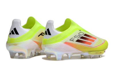 Men's Adidas F50+ Elite Lightstrike Laceless FG Firm Ground Low-Tops Football Boots - Yellow/White/Black