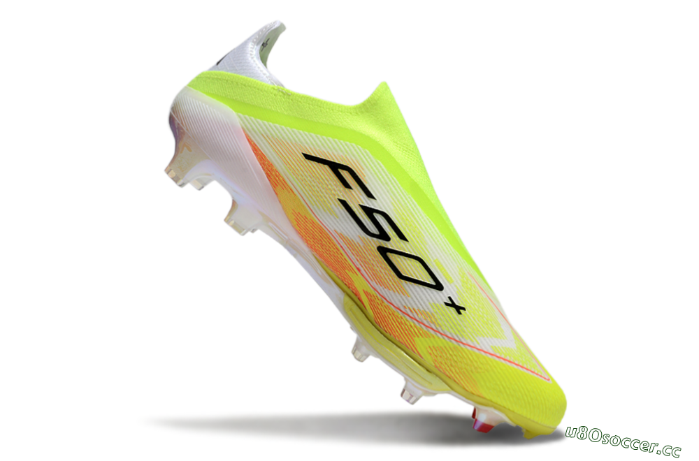 Men's Adidas F50+ Elite Lightstrike Laceless FG Firm Ground Low-Tops Football Boots - Yellow/White/Black 4