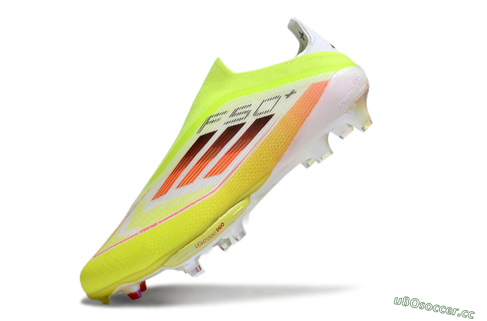 Men's Adidas F50+ Elite Lightstrike Laceless FG Firm Ground Low-Tops Football Boots - Yellow/White/Black 5