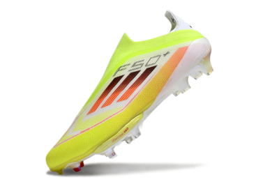 Men's Adidas F50+ Elite Lightstrike Laceless FG Firm Ground Low-Tops Football Boots - Yellow/White/Black