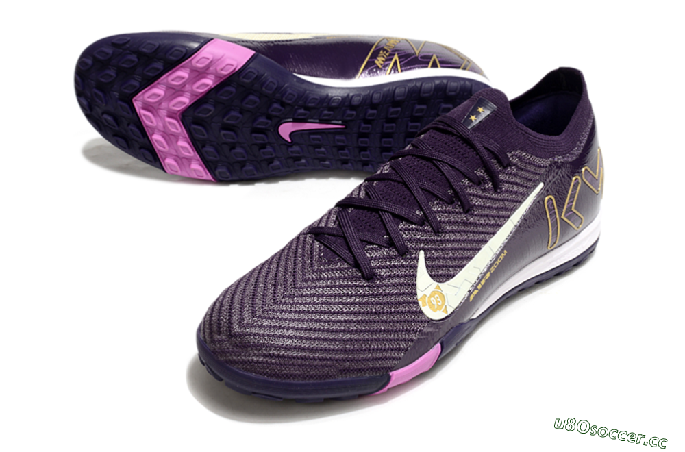 Unisex Nike Air Zoom Mercurial Vapor 16 Elite TF Artificial Turf Low-Tops Football Shoes - Purple/White/Yellow 3