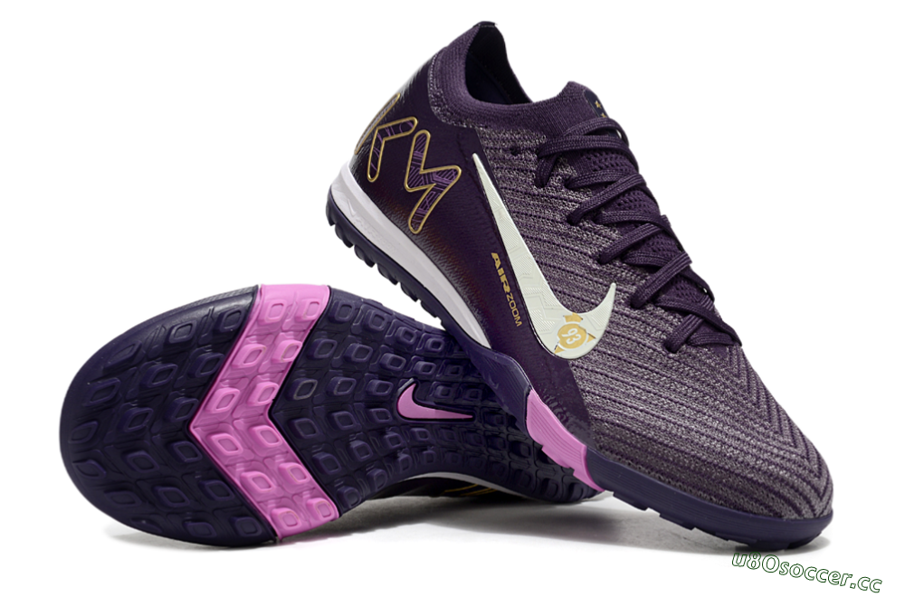 Unisex Nike Air Zoom Mercurial Vapor 16 Elite TF Artificial Turf Low-Tops Football Shoes - Purple/White/Yellow 1