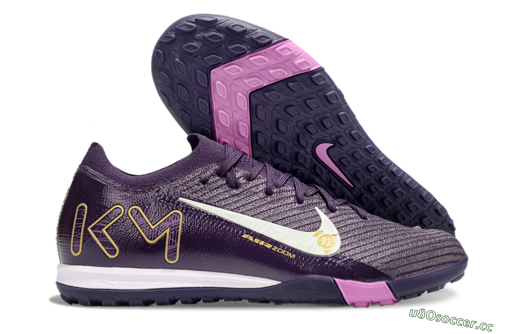 Unisex Nike Air Zoom Mercurial Vapor 16 Elite TF Artificial Turf Low-Tops Football Shoes - Purple/White/Yellow 2