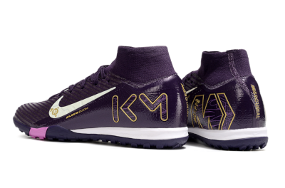 Unisex Nike Air Zoom Mercurial Superfly 10 Elite TF Artificial Turf High-Tops Football Shoes - Purple/White/Gold