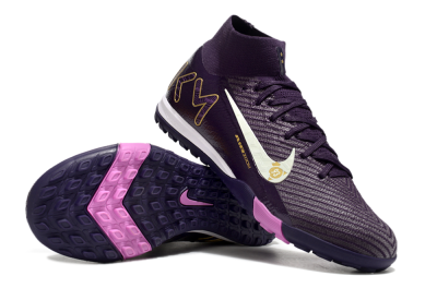 Unisex Nike Air Zoom Mercurial Superfly 10 Elite TF Artificial Turf High-Tops Football Shoes - Purple/White/Gold