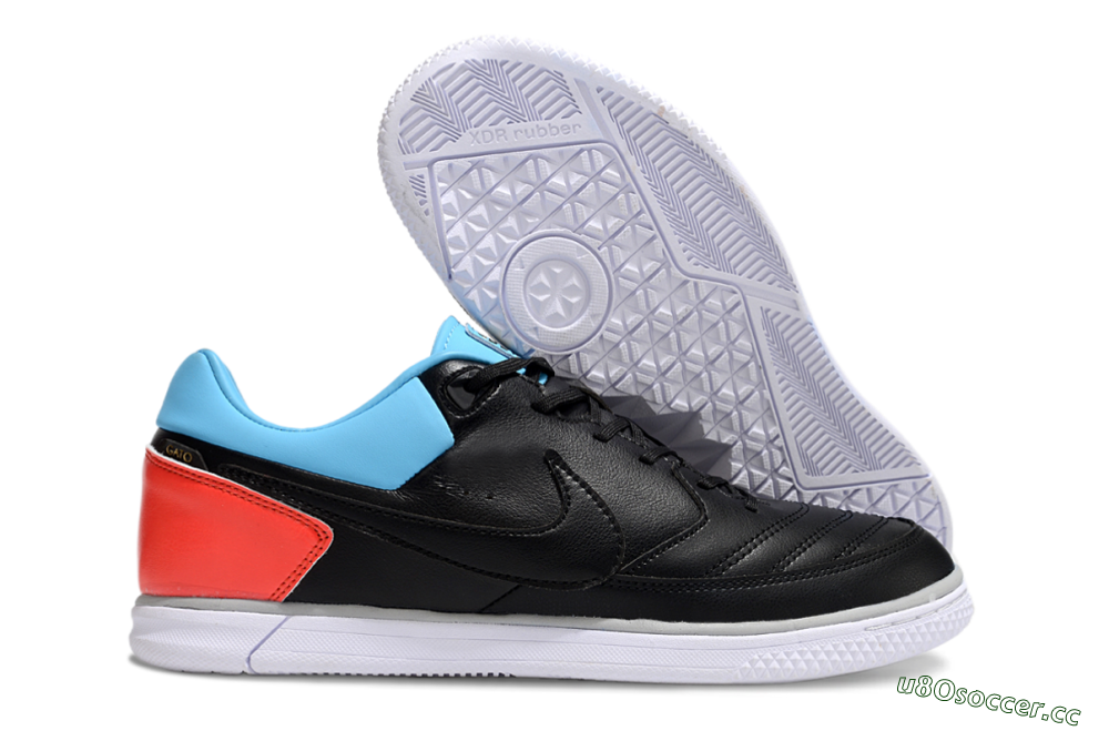 Men's Nike Street Gato IC Indoor & Futsal Low-Tops Football Shoes - Black/Blue/Red 2