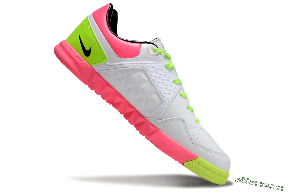 Men's Nike Street Gato IC Indoor & Futsal Low-Tops Football Shoes - White/Black/Pink/Yellow 4