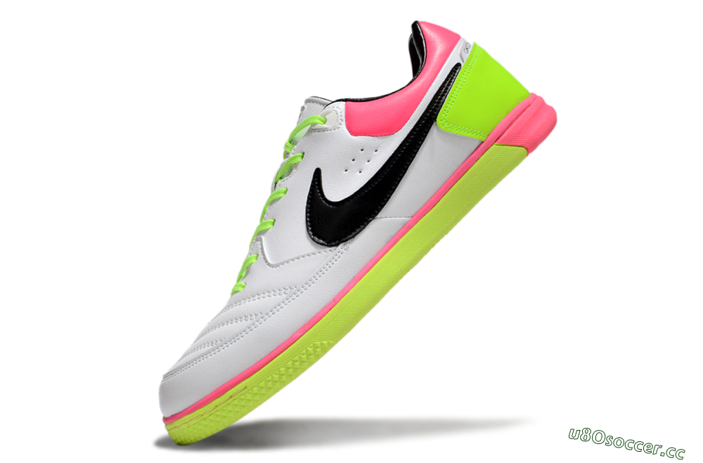 Men's Nike Street Gato IC Indoor & Futsal Low-Tops Football Shoes - White/Black/Pink/Yellow 5