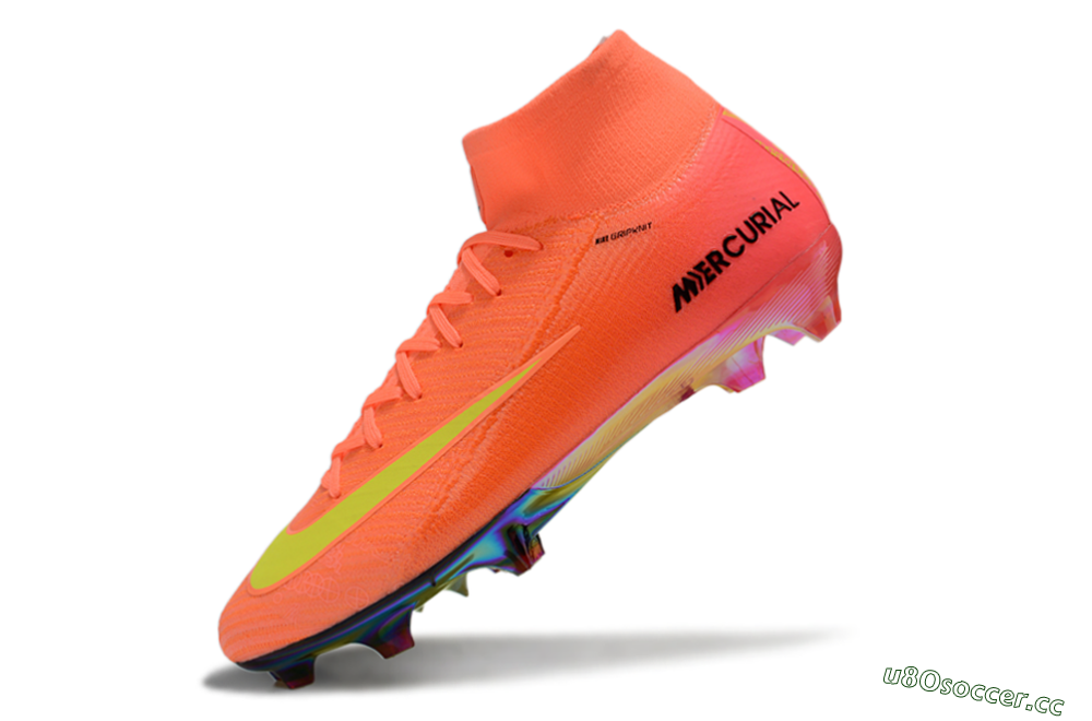 Men's Nike Air Zoom Mercurial Superfly 10 Elite FG Firm Ground High-Tops Football Boots - Red/Yellow/Black 6