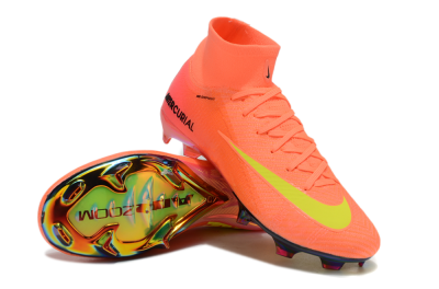 Men's Nike Air Zoom Mercurial Superfly 10 Elite FG Firm Ground High-Tops Football Boots - Red/Yellow/Black