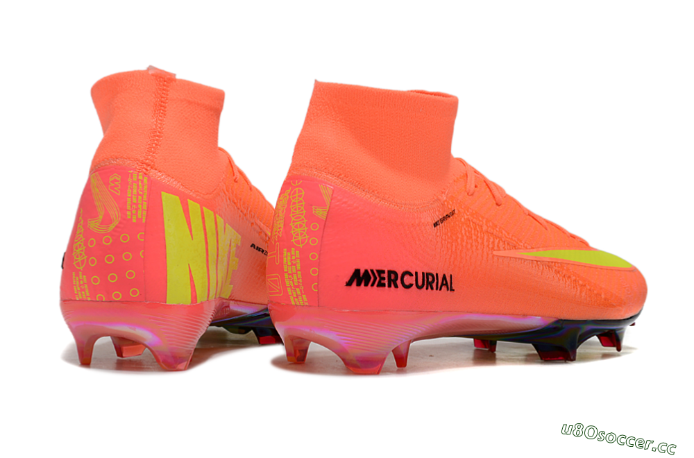 Men's Nike Air Zoom Mercurial Superfly 10 Elite FG Firm Ground High-Tops Football Boots - Red/Yellow/Black 7