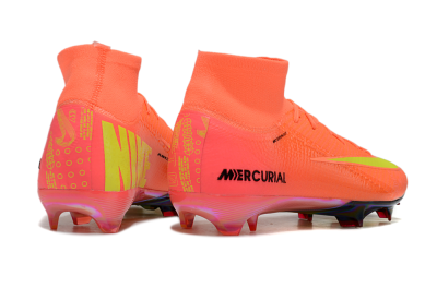 Men's Nike Air Zoom Mercurial Superfly 10 Elite FG Firm Ground High-Tops Football Boots - Red/Yellow/Black