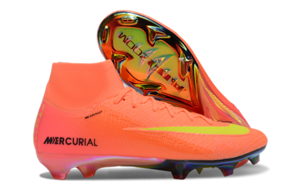Men's Nike Air Zoom Mercurial Superfly 10 Elite FG Firm Ground High-Tops Football Boots - Red/Yellow/Black