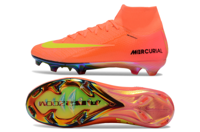 Men's Nike Air Zoom Mercurial Superfly 10 Elite FG Firm Ground High-Tops Football Boots - Red/Yellow/Black