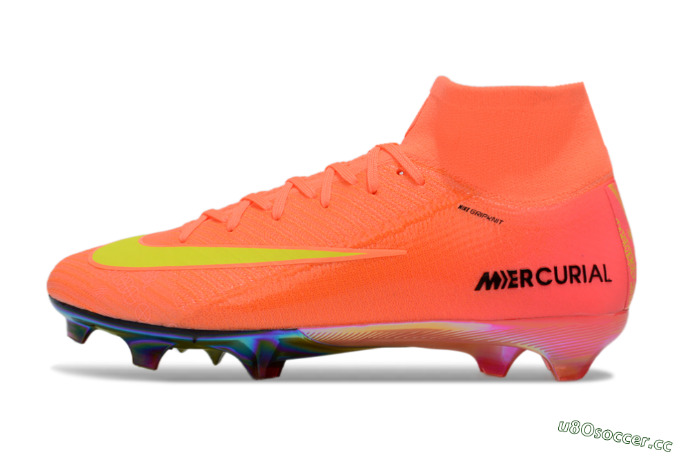 Men's Nike Air Zoom Mercurial Superfly 10 Elite FG Firm Ground High-Tops Football Boots - Red/Yellow/Black 0