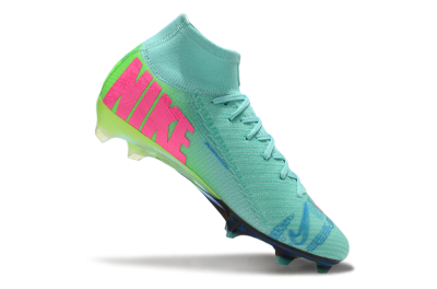 Men's Nike Air Zoom Mercurial Superfly 10 Elite FG Firm Ground High-Tops Football Boots - Jade/Pink/Blue