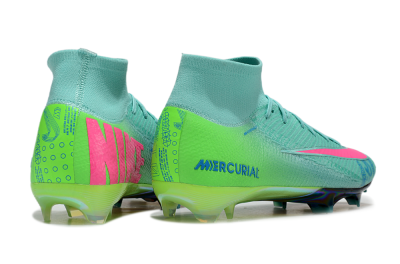 Men's Nike Air Zoom Mercurial Superfly 10 Elite FG Firm Ground High-Tops Football Boots - Jade/Pink/Blue